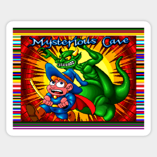 Mysterious cave 16 bit game loading screen Sticker